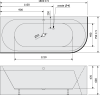 Polysan VIVA L MONOLITH asymetrická vana 180x75x60cm, šedá 72099M.30