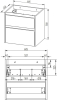 Mereo Opto, koupelnová skříňka 61 cm, Multidecor, Beton Chicago tm šedý CN990SBCS2