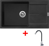 Granitový dřez Sinks ULTIMA 860 XXL Metalblack + Elasta nerez/černá G22274