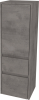 Mereo Opto koupelnová skříňka vysoká 125 cm, levé otevírání, Multidecor, Beton tmavě šedý CN995LBET2