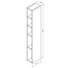 Sapho ESPACE otevřená policová skříňka 20x172x32cm, dub stříbrný ESC100-1111