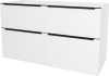 Mereo Mailo, koupelnová skříňka 121 cm, černé madlo, Multidecor, Bílá lesk perlička CN593SBBIEL