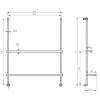 Sapho Závěsný držák ručníků na sprchovou zástěnu 600x730x125mm, chrom 1301-09