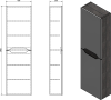Sapho WAVE skříňka vysoká 40x140x20cm, levá/pravá, bílá/dub cuneo WA250-3025