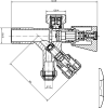 Aqualine Kombinovaný ventil 1/2"x3/4"x3/8", chrom 5309