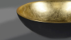 Sapho MURANO BLACK-GOLD skleněné umyvadlo na desku, průměr 40cm, černá/zlatá AL5318-77