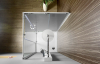 Aqualine ALAIN čtvercová sprchová zástěna 800x800 mm, sklo Brick BTQ800