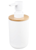 Aqualine SNOW dávkovač mýdla na postavení 350ml, bílá/bambus 7578