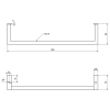 Sapho HANG držák ručníků pod umyvadlo 460x98mm, černá mat HG460