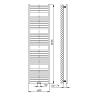 Aqualine TONDI otopné těleso rovné 600x1690 mm, středové připojení, bílá DT490T
