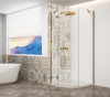 Gelco TRINITY GOLD MATT čtvrtkruhový sprchový kout 900x900mm, čiré sklo, levé GT6590CL-G