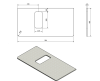 Sapho LUCIE deska Rockstone 90, 6x45, 3cm, pro umyvadlo BALENA 48cm, bílá mat RL090-0101