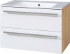 Mereo Bino, koupelnová skříňka s keramickým umyvadlem 81 cm, bílá/dub CN671