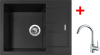 Granitový dřez Set Sinks AMANDA 650 Nanoblack + MIX 35 lesklá G185N6