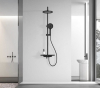 Aqualine ARONA sprchový sloup s baterií a napouštěním, černá mat SL210B