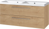 Mereo Bino, koupelnová skříňka s umyvadlem z litého mramoru 121 cm, dub Arlington CN623M
