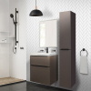 Mereo Mailo, koupelnová skříňka 81 cm, černé madlo, Multidecor, Bílá lesk perlička CN591SBBIEL