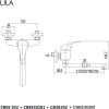 Mereo Dřezová nástěnná baterie, Lila, 150 mm, s ramínkem plochým rovným 180 mm, chrom CBEE30205