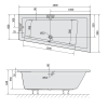 Polysan ANDRA R SLIM asymetrická vana 180x90x45cm, bílá 78771S