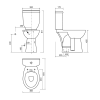 CREAVIT HANDICAP WC mísa kombi, zvýšený sedák, spodní odpad, 36, 5x67, 2cm, bílá BD305