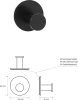 Sapho X-ROUND BLACK samolepící háček, černá mat XR219B