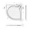 Gelco ARCA sprchová vanička z litého mramoru, čtvrtkruh 90x90cm, R550, bílá PA559