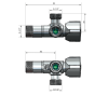Arco ARCO kombinovaný rohový ventil A-80 se dvěma vývody 1/2"x1/2"x1/2", anticalc CQ4105