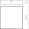 Sapho RISA stropní LED svítidlo 30W, 300x300mm, 230V, IP21, bílá LS030B