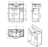 Aqualine KERAMIA FRESH umyvadlová skříňka 74, 5x74x34, 7cm, dub platin 50083
