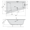 Polysan TRIANGL L SLIM asymetrická vana 180x120x50cm, bílá 19611S