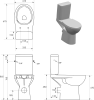 Sapho HANDICAP WC kombi zvýšený sedák, Rimless, zadní odpad, bílá K11-0221