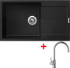 Granitový dřez Sinks ULTIMA 860 XXL Pureblack + Vitalia G14226
