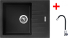 Granitový dřez Sinks PERFECTO 650 Metalblack + Elasta nerez/černá G21874