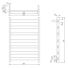 Sapho ELIAS elektrický sušák ručníků 490x730x110 mm, 105 W, černá mat EB550