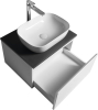 Aqualine ALTAIR skříňka s deskou 58 cm, bílá/antracit břidlice AI263-03