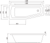 Aqualine OPAVA vana 170x70x44cm, levá, bílá C1770