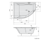 Polysan TANDEM L asymetrická vana 170x130x50cm, bílá 96611