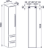 Mereo Bino, koupelnová skříňka vysoká 163 cm, levá, Multidecor, Dub Nelson CN697DNLS