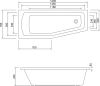 Aqualine OPAVA vana 160x70x44cm, levá, bílá C1670