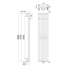 Sapho PILON otopné těleso 270x1800mm, se čtyřmi háčky pro ručník, bílá mat IZ121T