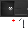 Granitový dřez Sinks ULTIMA 790 Pureblack + ELASTA černá matná G25126