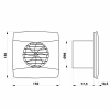 Cata UC-10 TH koupelnový ventilátor axiální s automatem, 8W, potrubí 100mm, bílá 01200200