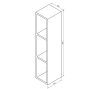 Sapho ESPACE otevřená policová skříňka 20x94x22cm, dub alabama ESC130-2222