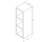 Sapho ESPACE otevřená policová skříňka 20x60x22cm, dub alabama ESC140-2222