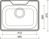 Nerezový dřez Sinks BAR 460 V 0,6mm matný STSBAM4603706V