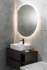 Sapho DARA CUT zrcadlo s LED podsvícením 20W, ø 100x90cm, topná fólie 30562CI