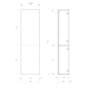 Sapho ESPACE skříňka 50x172x32cm, 2x dvířka, levá/pravá, černá mat ESC450-3535