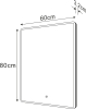 Sapho PIRI zrcadlo s LED osvětlením 60x80cm, senzor, 2700-6500K PR600S