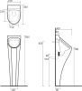 Kerasan AQUATECH urinál na postavení se zakrytým přívodem vody 21x92, 5x30 cm, včetně sifonu, bílá 373001