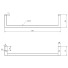 Sapho HANG držák ručníků pod umyvadlo 560x98mm, černá mat HG560